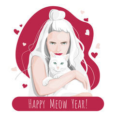 Сats day. Happy cats. Vector illustration for poster, banner, social media, postcards, textile print, cups, and other gifts