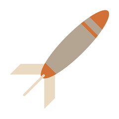 Military missile vector illustration. Ballistic air bomb, artillery shell, warhead isolated on white background. Weapon, aircraft concept