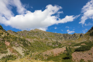 Fototapeta na wymiar landscape of the mountains of the Alps mountain range in Italy