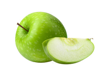 green apple isolated on transparent png