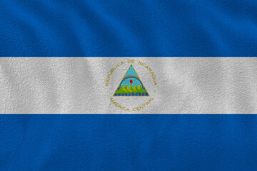 National flag  of Nicaragua. Background  with flag  of Nicaragua