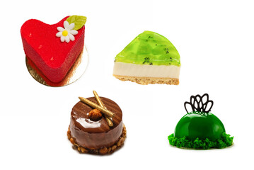 Heart cake isolated on a white background.