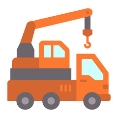 Crane Truck Flat Icon