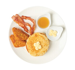 Png Healthy Full American Breakfast with Bacon Pancakes