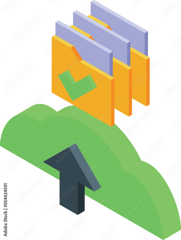 Poster data folder vpn icon isometric vector. secure network. virtual system