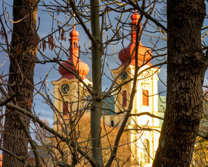 Baroque church in Hejnice, northern Bohemia, Czech republic - 554624712