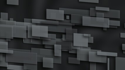 Illustration of a gray background with transparent rectangles in different sizes with added effects