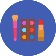 Make Up Multicolor Circle Flat Icon