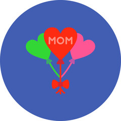 Balloons Multicolor Circle Flat Icon