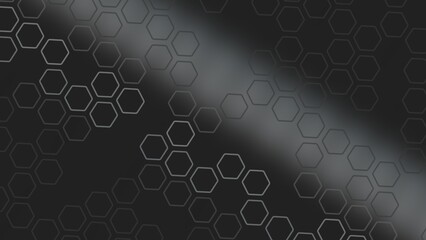 Illustration of gray and black background with hexagon patterns and added effects