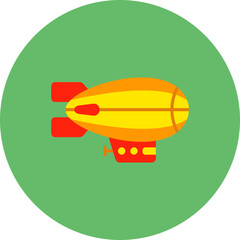 Airship Multicolor Circle Flat Icon © Maan Icons