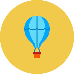 Obraz premium Hot Air Balloon Multicolor Circle Flat Icon