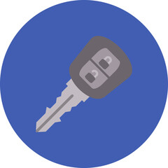 Car Key Multicolor Circle Flat Icon