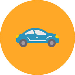 New Car Multicolor Circle Flat Icon
