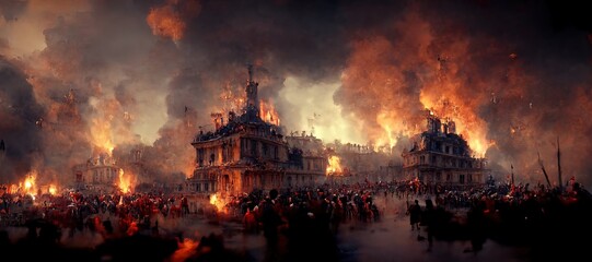 the french revolution. war. battle. Generative AI - obrazy, fototapety, plakaty