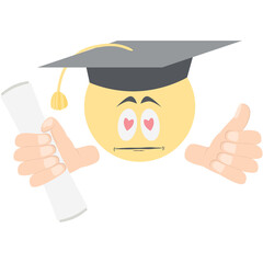 graduation head emoticon face expression collection