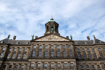 Fototapeta na wymiar Palace On The Dam Square At Amsterdam The Netherlands 24-2-2021