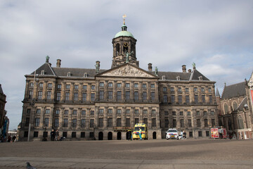 Fototapeta na wymiar Palace On The Dam Square At Amsterdam The Netherlands 24-2-2021