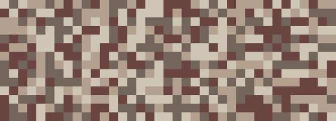 Digital camouflage in brown tones. Seamless vector pattern. Pixel grid for military themes and creative ideas