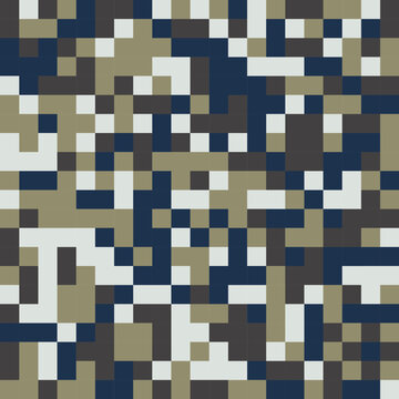 Digital camouflage. Seamless vector pattern. Pixel grid for military themes and creative ideas