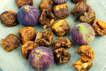 Dried and fresh figs.