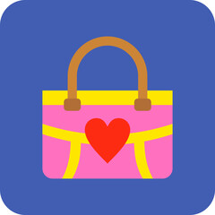 Handbag Multicolor Round Corner Flat Icon