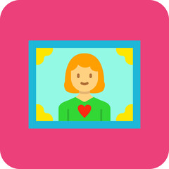 Picture Multicolor Round Corner Flat Icon