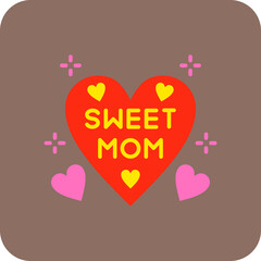 Heart Multicolor Round Corner Flat Icon