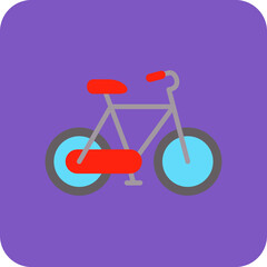 Bicycle Multicolor Round Corner Flat Icon