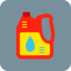 Oil Canister Multicolor Round Corner Flat Icon