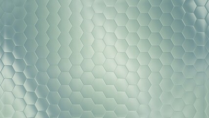 Illustration of a light green glowing background with hexagons and added effects