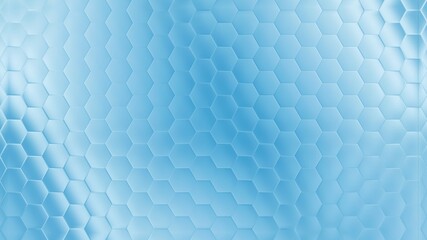 Illustration of light blue glowing background with hexagons and added effects