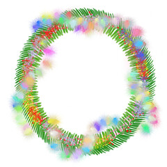 christmas wreath with luminous garland