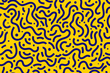 Free Vector of colorful memphis style nostalgic background or retro 90s seamless pattern