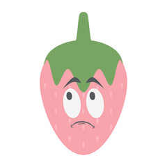 strawberry head emoticon face expression collection