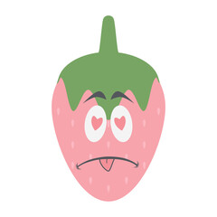 strawberry head emoticon face expression collection