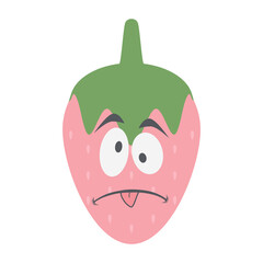 strawberry head emoticon face expression collection