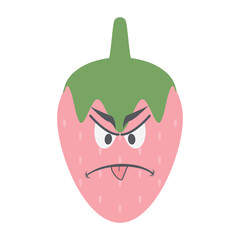 strawberry head emoticon face expression collection