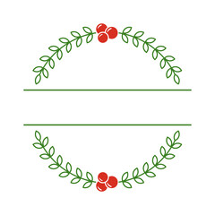 Christmas wreath monogram. The place for text. Vector illustration