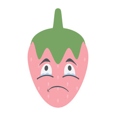 strawberry head emoticon face expression collection