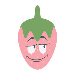 strawberry head emoticon face expression collection