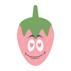 strawberry head emoticon face expression collection