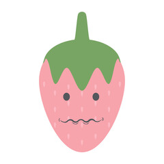 Obraz premium strawberry head emoticon face expression collection
