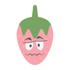 strawberry head emoticon face expression collection