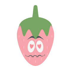 strawberry head emoticon face expression collection