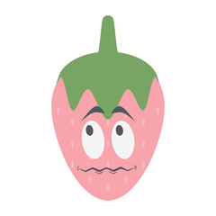 strawberry head emoticon face expression collection