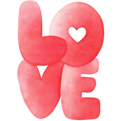 valentine love watercolor illustration