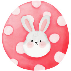 Cute bunny watercolor illustration