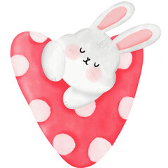 Cute bunny watercolor illustration