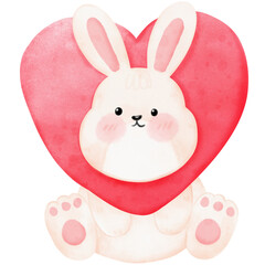 Cute bunny watercolor illustration